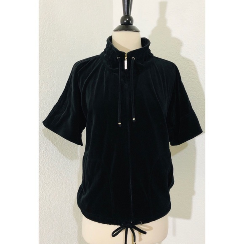 St. John Sport Velour Black Spring Jacket P Small